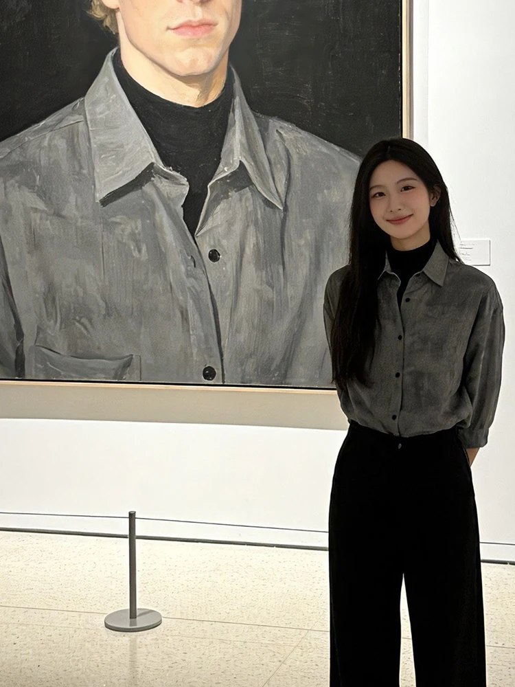 

Мужской комплект в американском ретро-стиле: рубашка с длинным рукавом и брюки с эффектом тай-дай, премиум-качество, из полиэстера, стандартный крой