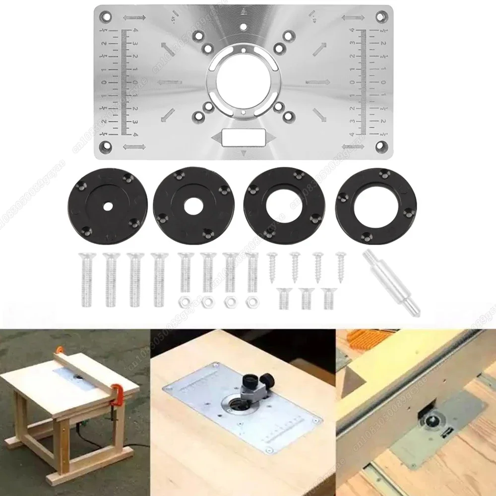 1Pc Aluminium Carpenty Router Table Insert Plate Multifunctional Woodworking Benches Carpenter Trimming Machine Engraving Board