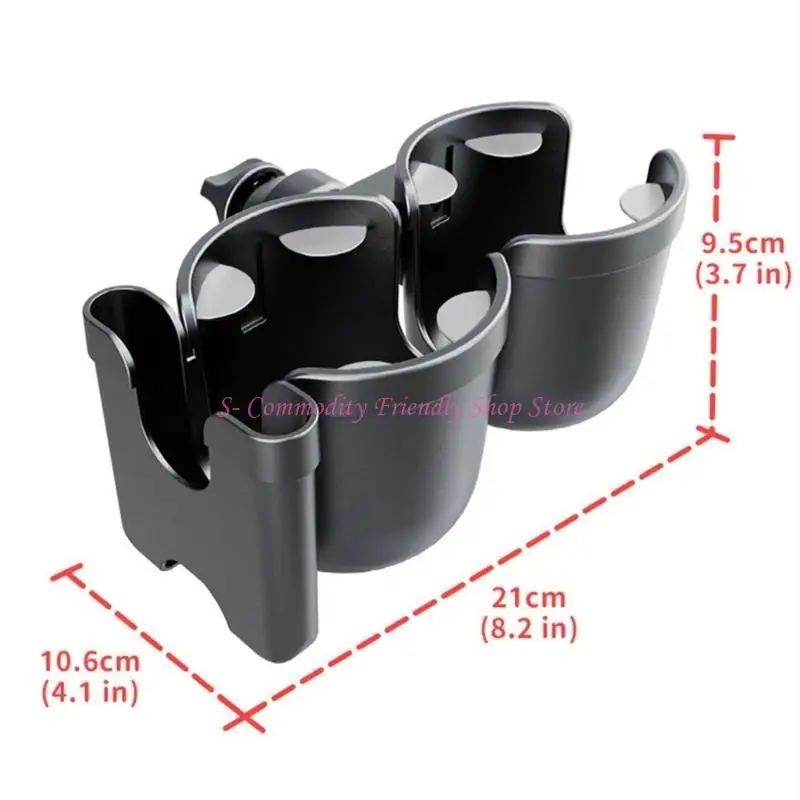 85AE Kinderwagen-Getränkehalter mit Handyhalter für Rollstuhlfahrer, Kinderwagen, Doppelbecherhalter, Flaschen-Organizer – Detail 6