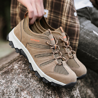 YRZL Men’s Outdoor Hiking Shoes Breathable Lightweight Non Slip Sports Sneakers Men Comfortable Black Climbing Shoes for Male