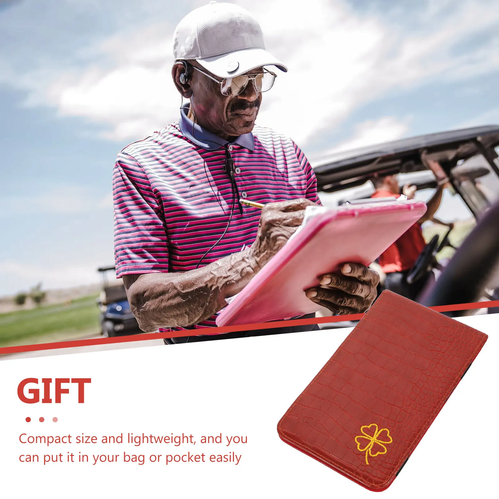 

Golf Score Book Portable Card Covers Scorecard Holder Golfs Keeping Sports Cards Pu Man