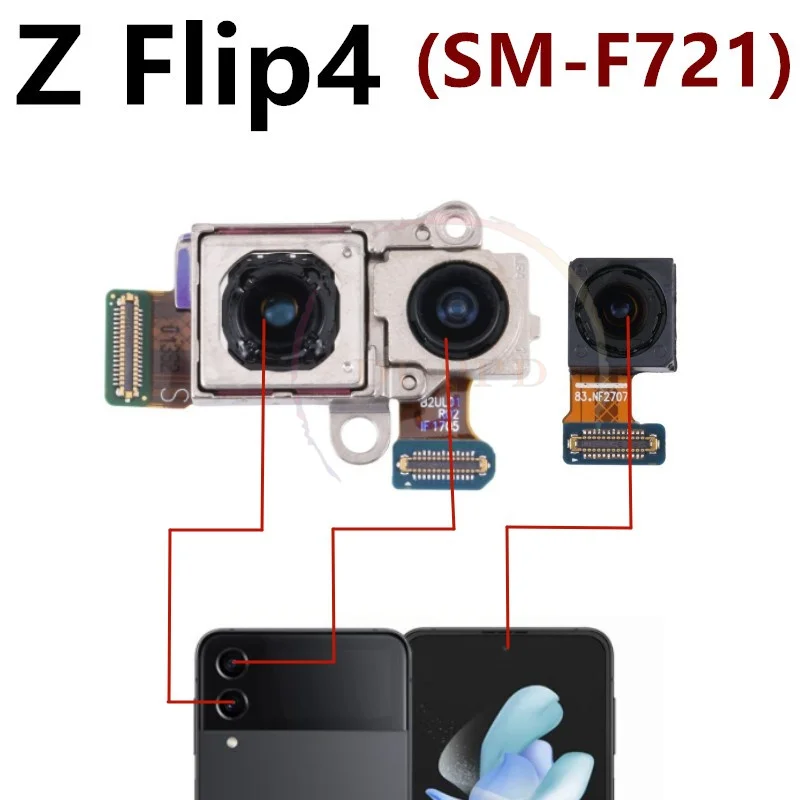 Rear Front Camera For Samsung Galaxy Z Flip 3 4 Flip3 Flip4 5G F707 F711 F721 Back Selfie Small Frontal Camera Module