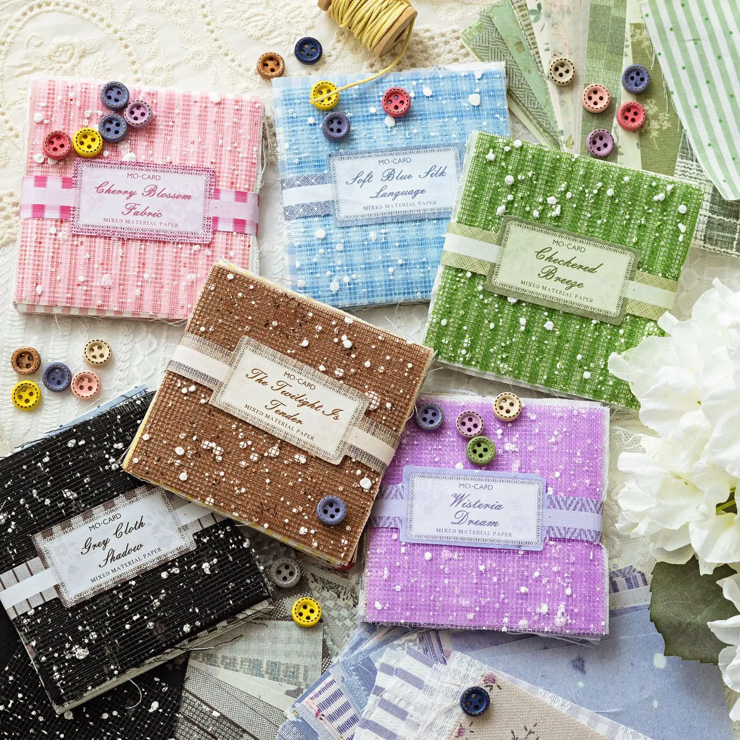 

44sheets Memo Pads Material Intercloth Romance diary Scrapbooking Cards Junk Journal Background Notepad