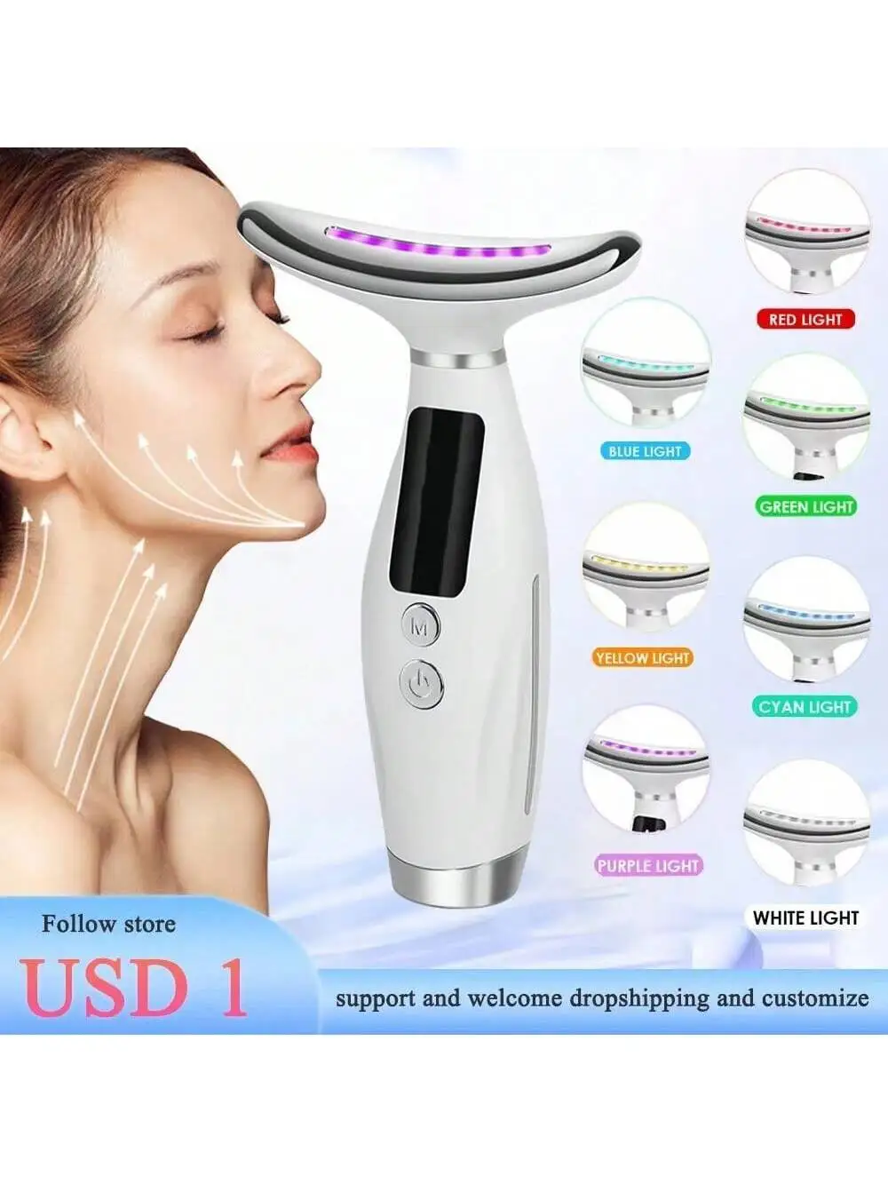 Tragbares Hochfrequenz-Gesichtsmassagegerät mit 2026-Farben, parfümfreies Home-Spa-Massagegerät zur Hautstraffung und Entspannung, wiederaufladbar