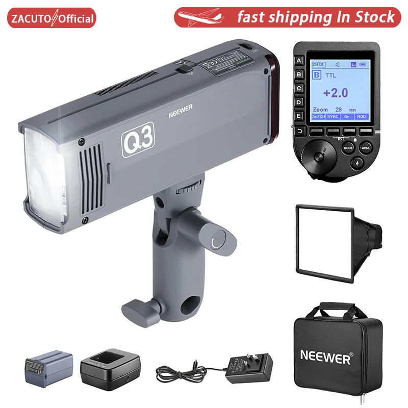 

NEEWER Q3 200Ws 2.4G TTL Flash (2nd Version), 1/8000 HSS Strobe Light Photography Monolight Light For Nikon Canon Sony Camera