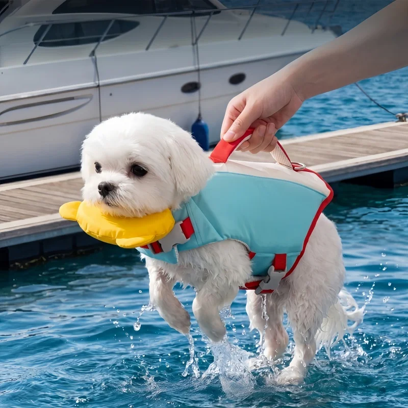 2026NEW Strong Buoyancy Dog Life Jacket Waterproof Adjustable Dog Swimming Suit Breathable Quick Drying Dog Life Preserver Beach