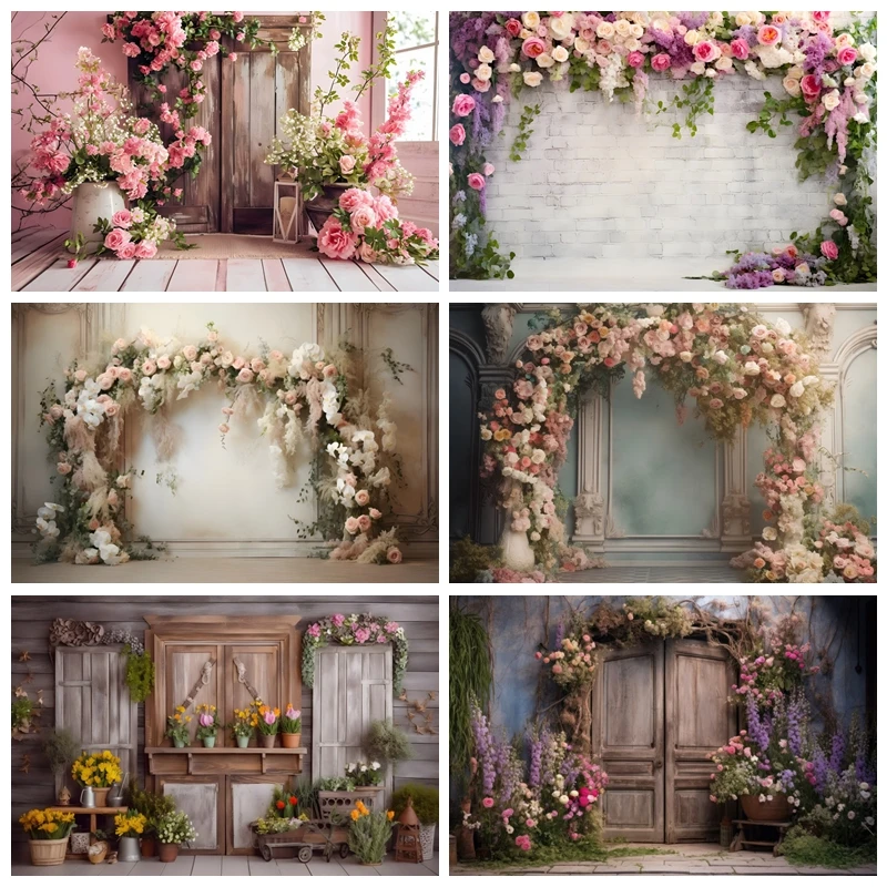 

Abstract Flower Photography Backdrop for Wedding Newborn Baby Shower Birthday Party Decor Adult Kid Portrait Photo Backgrounds