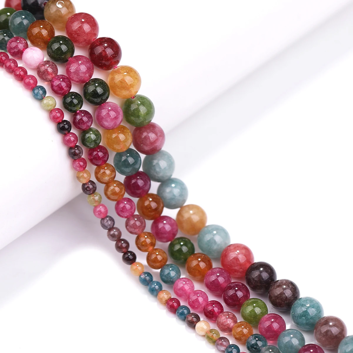 4/6/8/10mm Bunte Turmalin Jade Runde Perlen Für Schmuck Machen DIY Armband Halskette Ohrring Großhandel – Detail 3