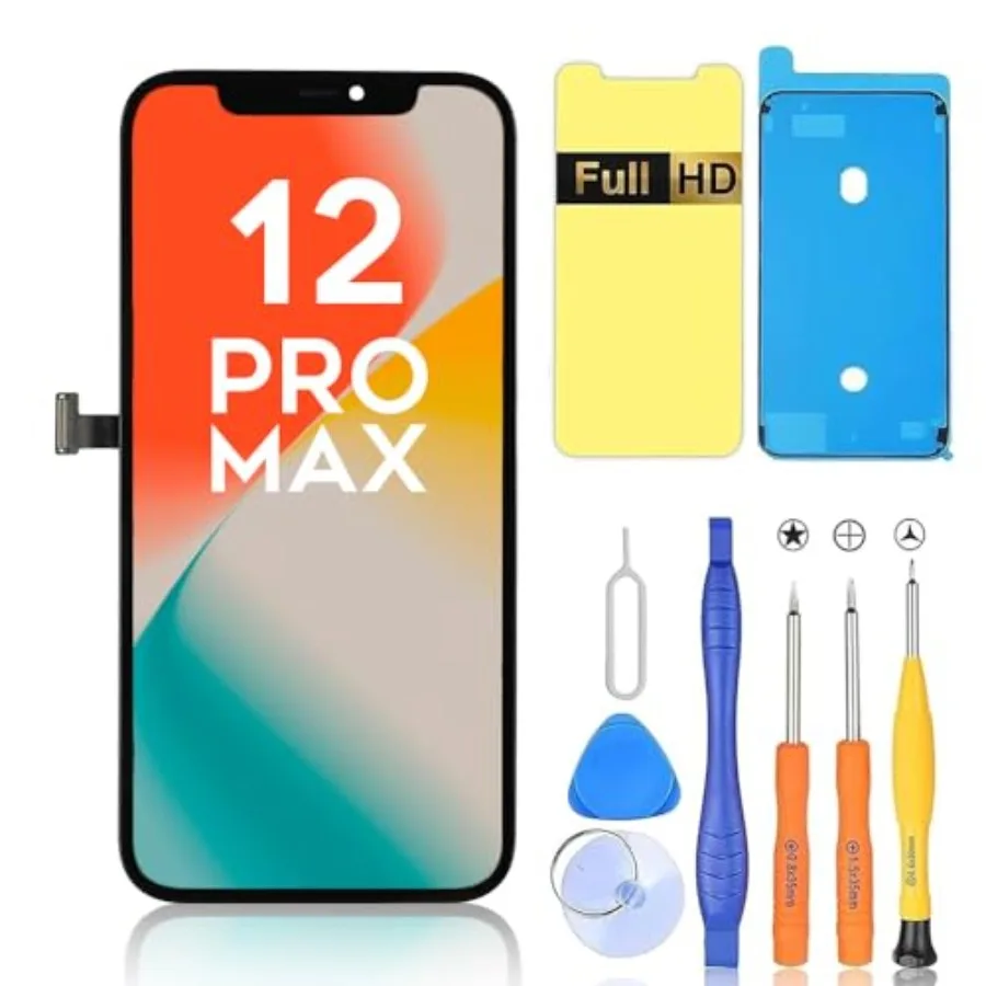 

Ayake Screen Replacement for iPhone 12 Pro Max Full HD Display and Touch Digitizer Assembly 6.7inch Face ID and True Tone