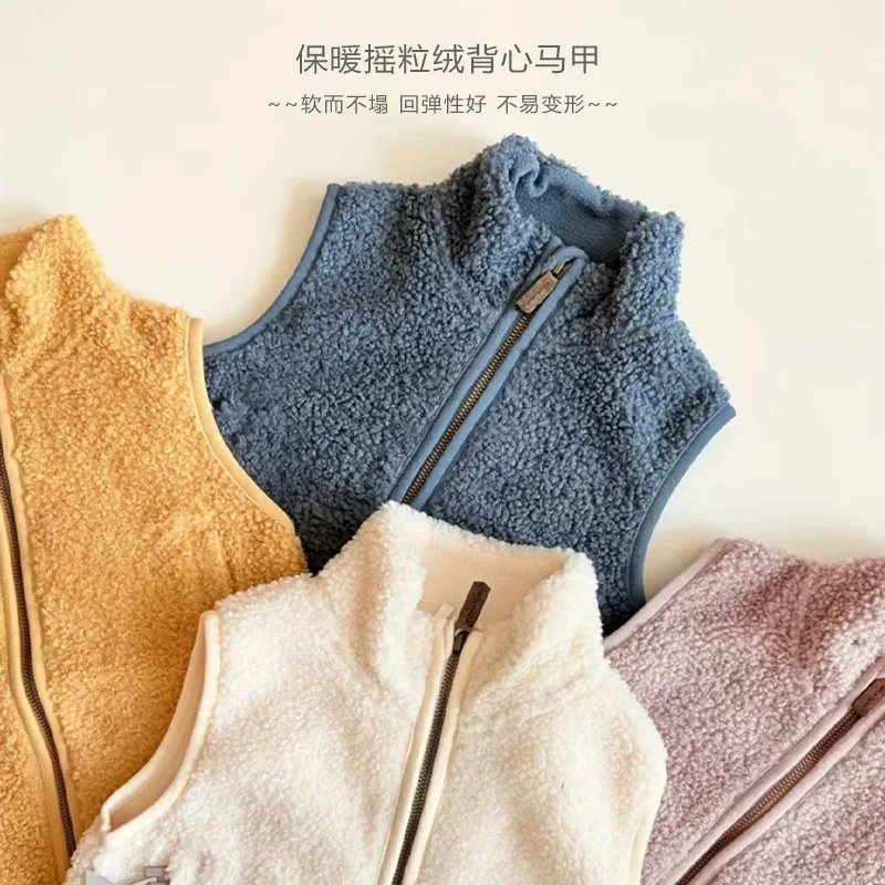 Baby and Children's Clothing for Autumn and Winter Polar Fleece Vests for Boys and Girls Anti-static Warm Vests Kid Outdoor Wear