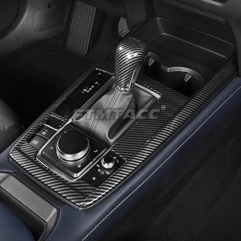 

for Mazda CX30 CX-30 2019-2021 2022 LHD Car Central Gear Shift Panel Control Decal Gearbox Interior Modification ABS Cover Trim