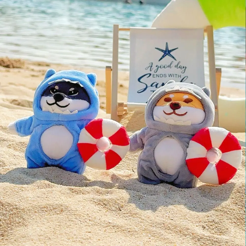 PP Cotton Plush Dog Dolls Keychain Soft Fluffy Shiba Inu Dog Backpack Pendant Ins Handmade Dressed Akita Dog Plush Doll