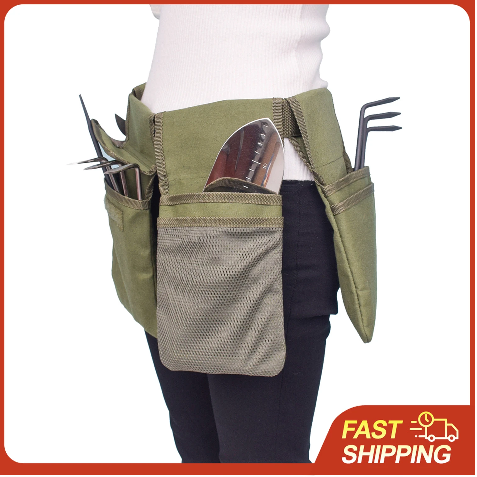 

Поясной органайзер для садовых инструментов из холщовой ткани с карманами, сумка-тоут для садового инвентаря, держатель для инструментов для дома и сада