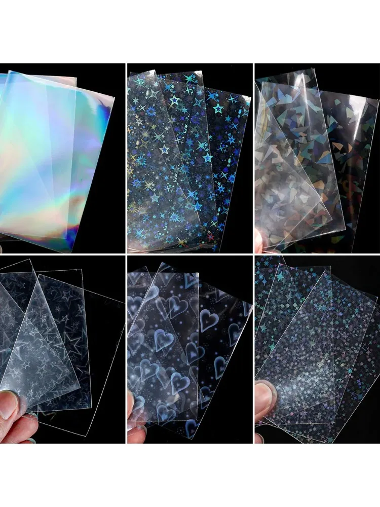 50 Stück 61x88mm Laser Korea Kartenhüllen Fotokarten Klare Schutzhülle Kpop Schutz Brettspiele Tarotkarten Fotokarten-Schutzfolie