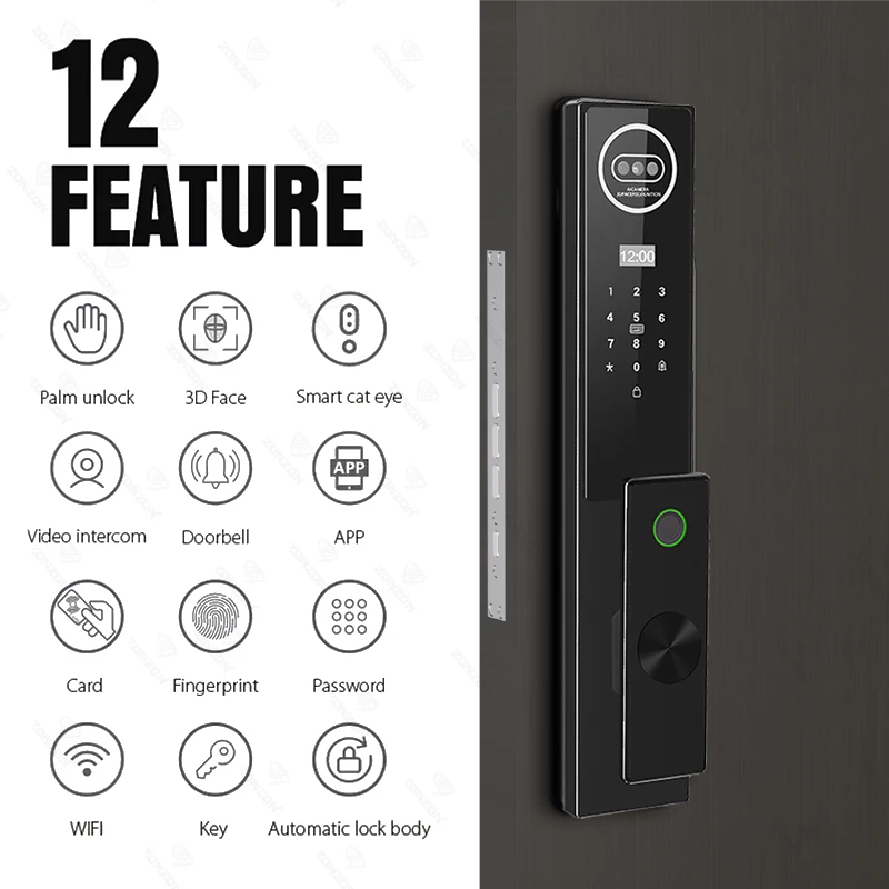 مفتاح كهربائي معدني Smartlock Wifi Digital Boshi Smart Products ذكي المظهر الباب مع أقفال Tuya Oklok للكاميرا