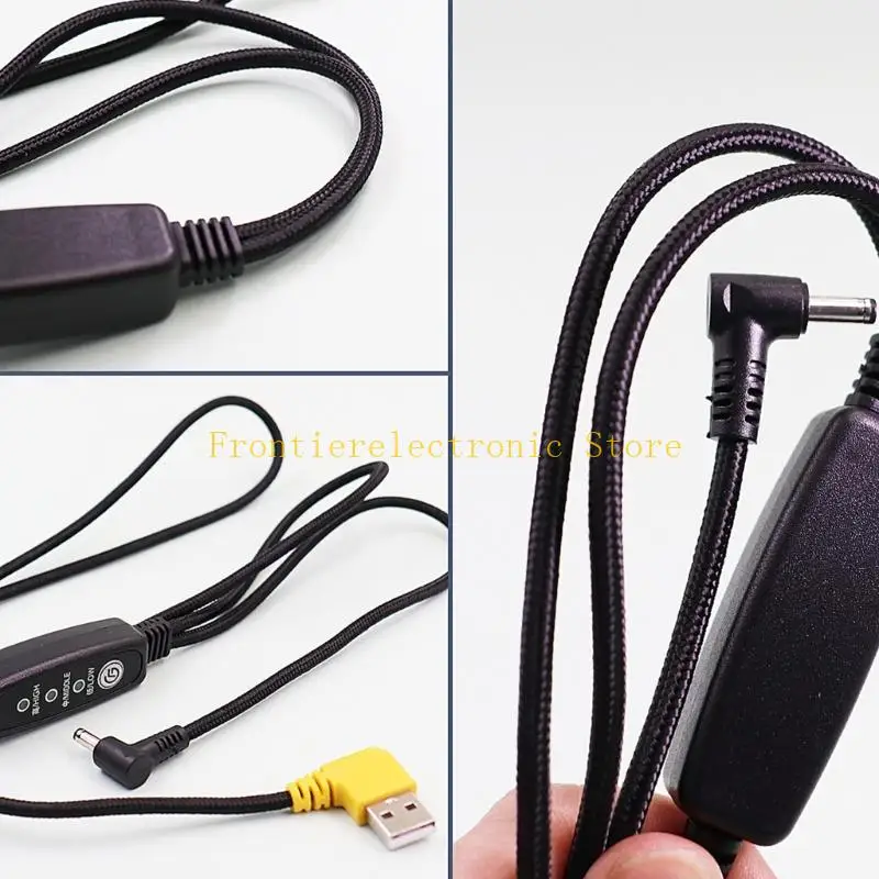G8DB USB Cooling Vest Fan Power Cable with DC3.8x1.35mm Output &Inline 3Speed Control