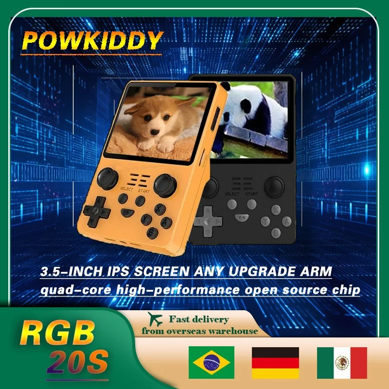 

POWKIDDY RGB20S Retro Handheld Game Console 3.5-Inch IPS Screen 4:3 IPS Screen Open Source System RK3326 Children's Gifts