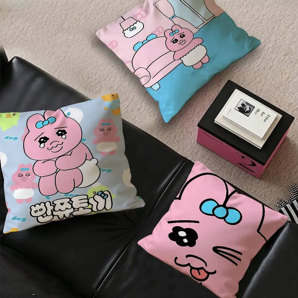 Popular Cute O-Opanchu U-Usagi Cushion Cover Car Throw Pillow Case For Sofa Car Christmas Gift 40x40cm 45x45cm