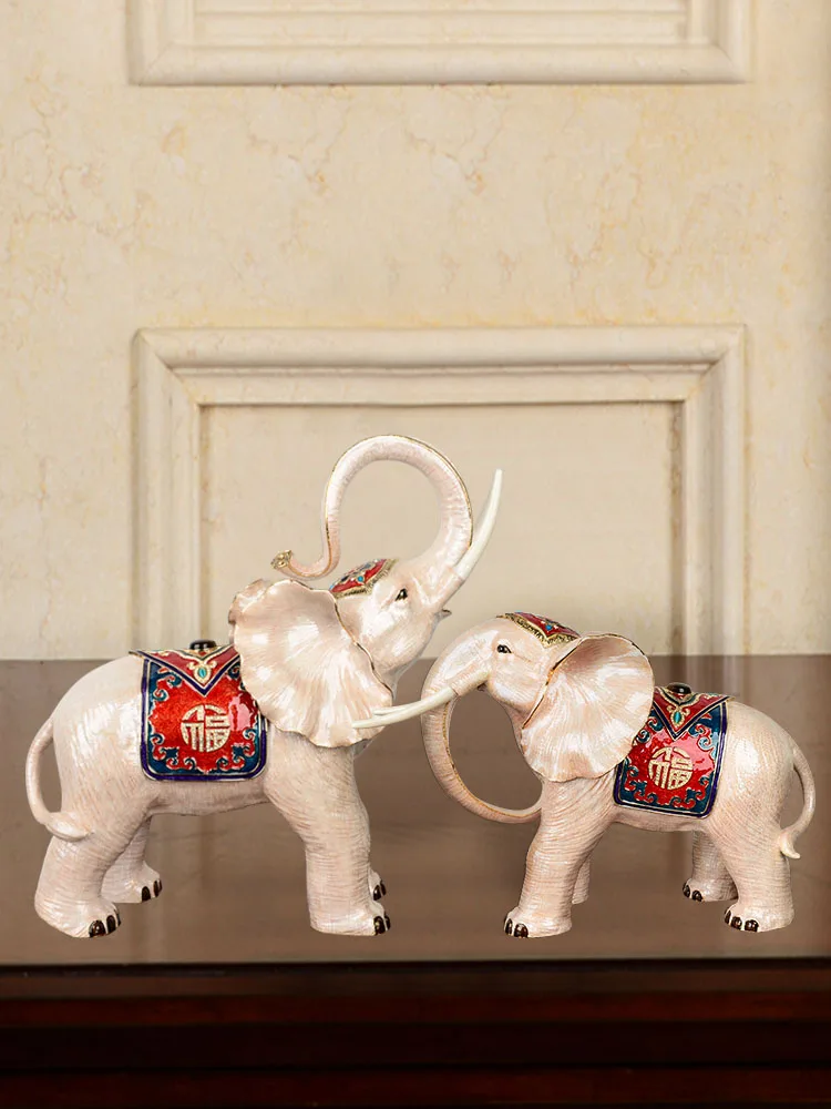 Enamel Colored Zhaocai Zhenzhai Elephant Decoration Living Room Xuan Guan Crafts Feng Shui Home Decoration