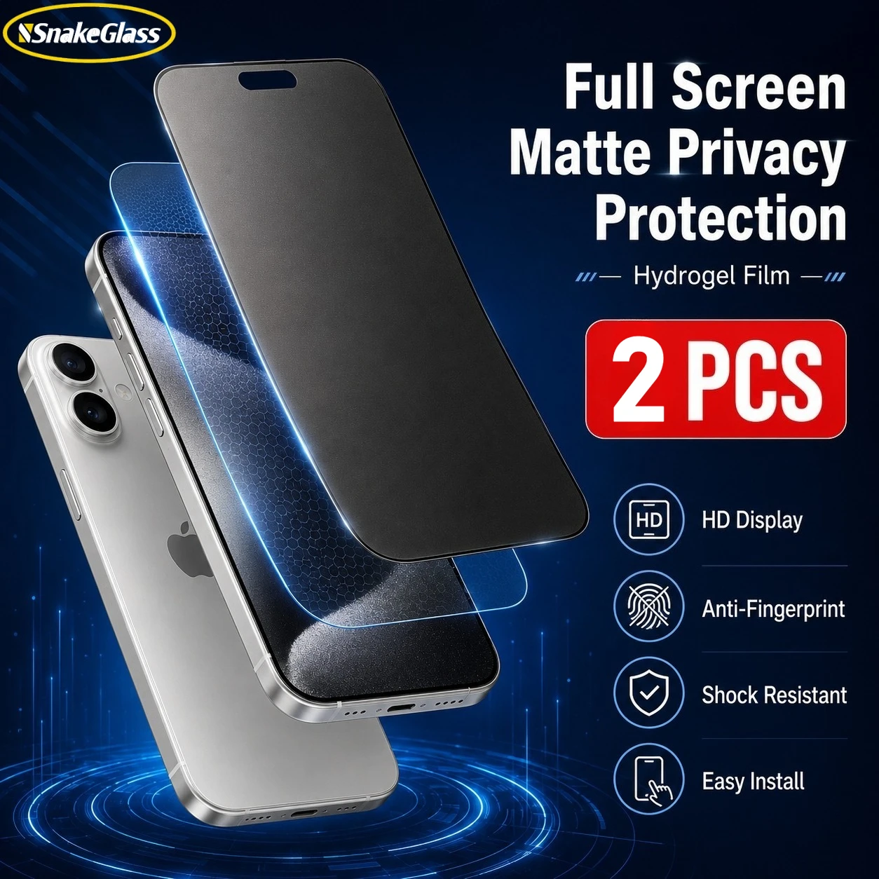 Matte Anti-Spionage Hydrogel-Folie für iPhone 17 Pro Max Air 17E 16 15 Pro 14 13 12 11 XS XR Displayschutz Anti-Fingerabdruck Sichtschutz