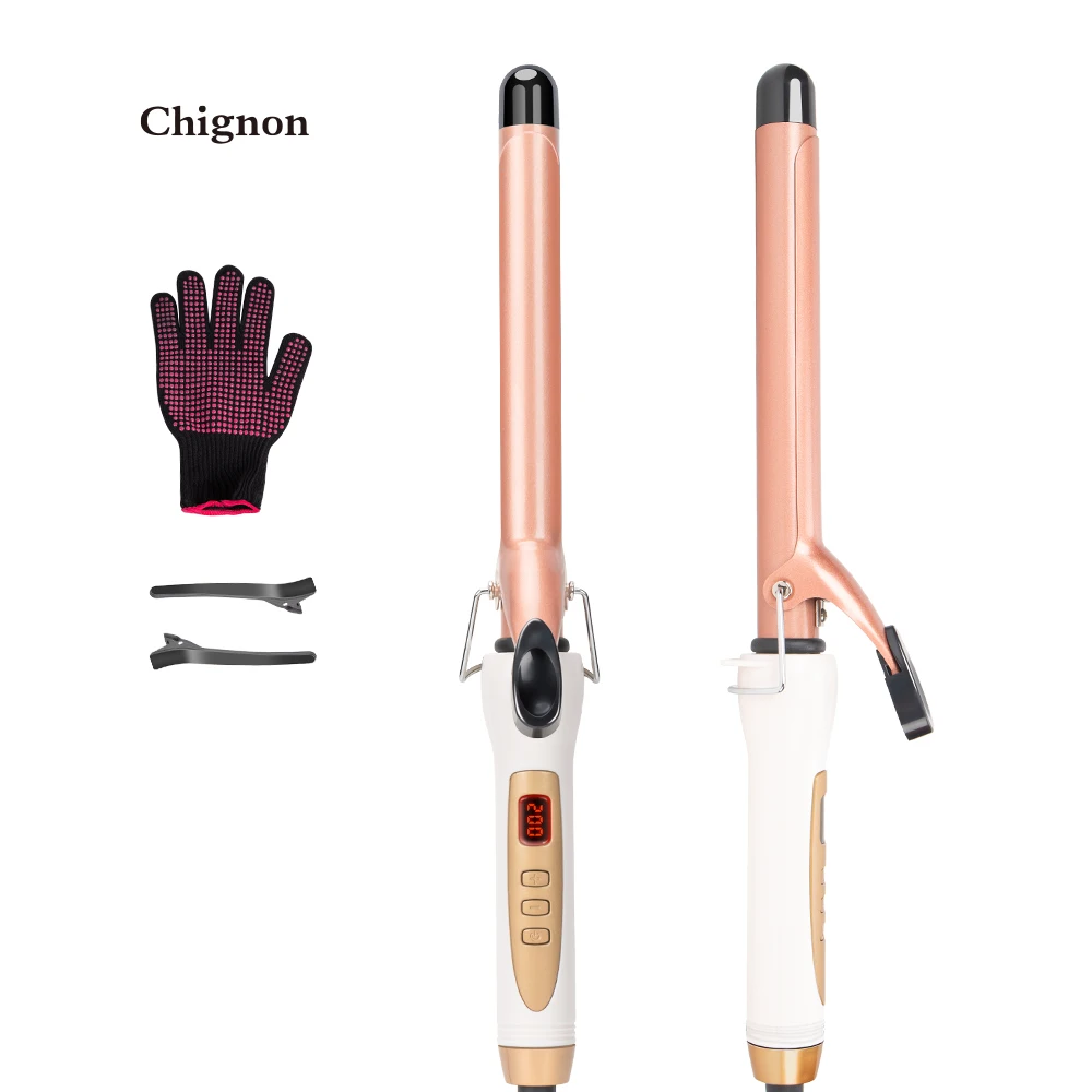 

Home Professional LCD Electric Hair Curler Conical Fast Heating Curling Iron Single Tube Ceramic Glaze Cone Multi-size