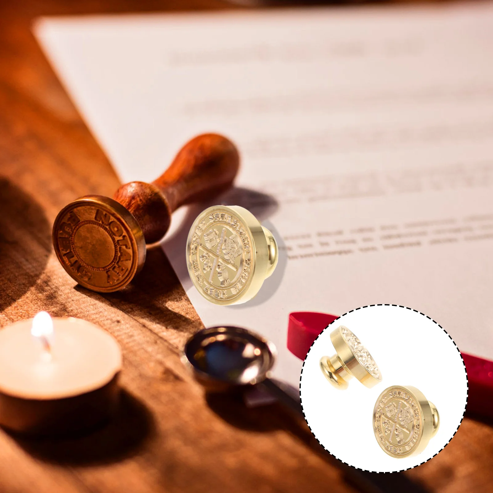

2pcs Fire Wax Seal Stamp Heads Durable Alloy Christmas Envelope Sealing Stamps Replacement Gift For Wedding Cards Xmas Wax
