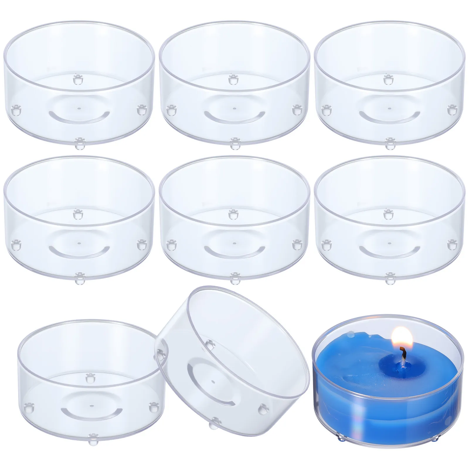 100Pcs Clear Plastic Votive Holders 15Ml Steady Base Heat Resistant Cups Bulk for Temple Church Votive Cups