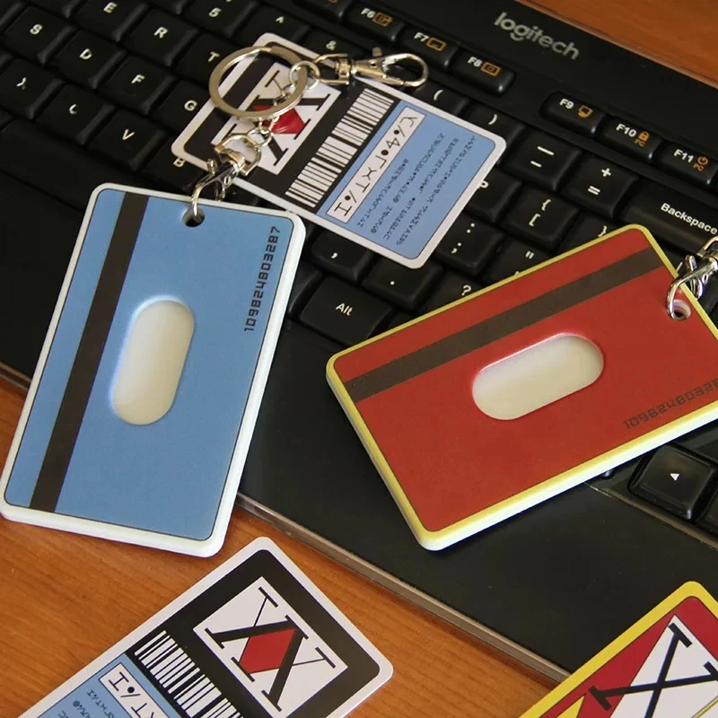 Anime Hisoka Kurapika Killua Zoldyck chaCosplay License Card Holders PVC Card Set Cover Case Key Chain Pendant Keychains Prop