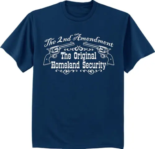 Big and tall t-shirt 2nd Amendment decal tee shirt for men navy blue