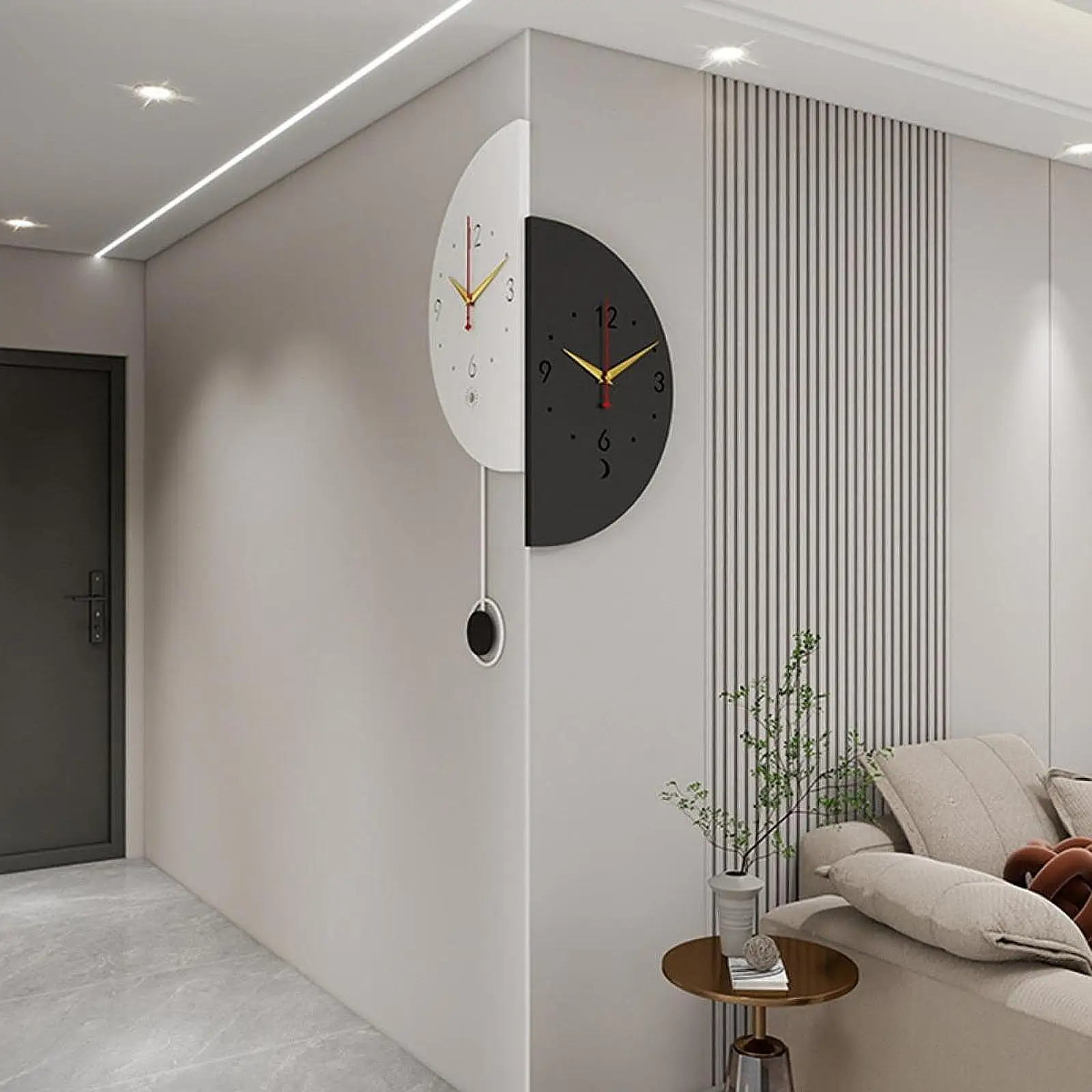 

Двусторонние угловые настенные часы, тихий креатив для гостиной, офиса