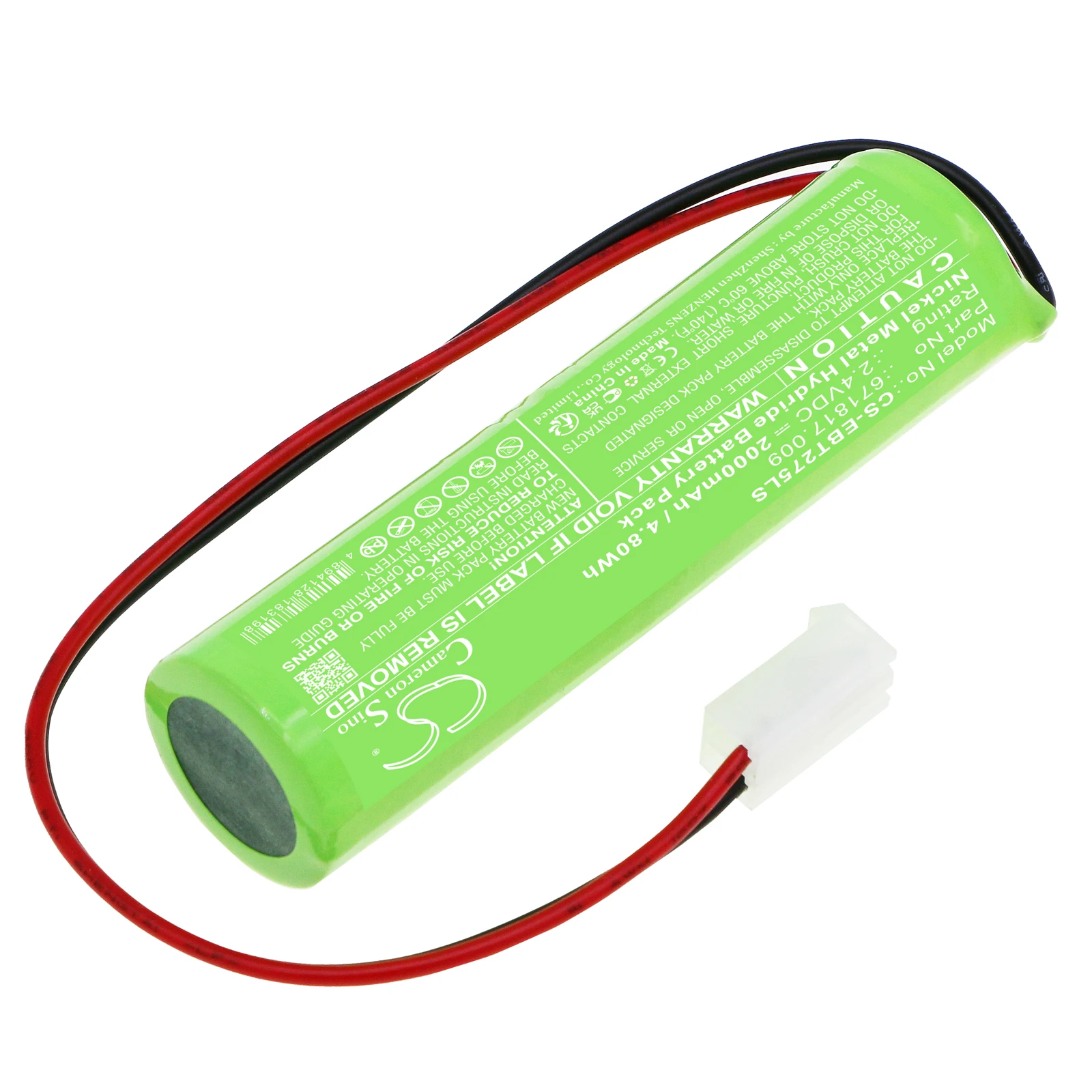 Replacement 2.4V 2000mAh Emergency Lighting Battery 671817.009 for EluBat swiss 275 602 KRMT 23/43 D-SC1800BTx2-MOLEX/5239