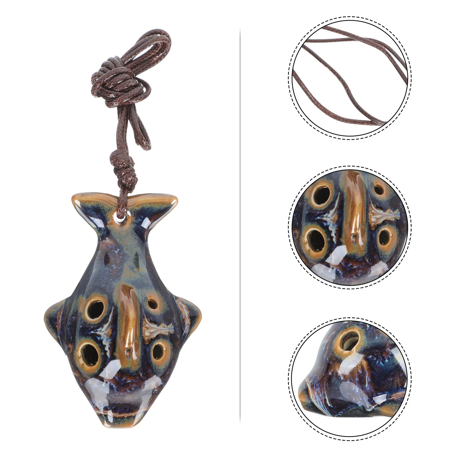 

1 Piece Ceramic 6-Holes Ocarina Beginner Wind Instrument for Practice Portable Musical Instrument with Smooth Surface