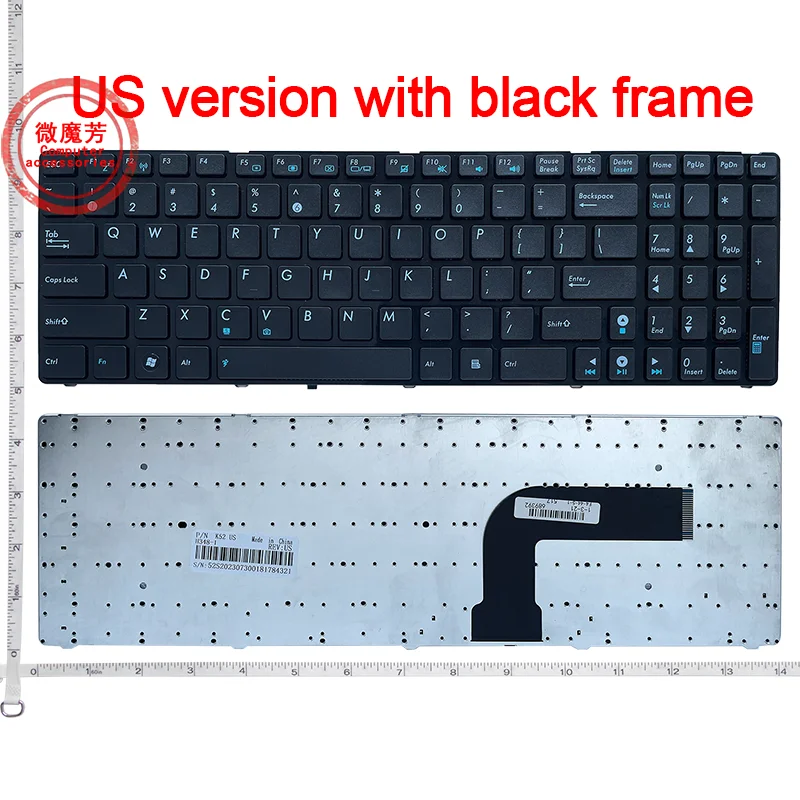 English Keyboard FOR ASUS K52 k53s X61 N61 G60 G51 MP-09Q33SU-528 V111462AS1 0KN0-E02 RU02 04GNV32KRU00-2 V111462AS1 Black New