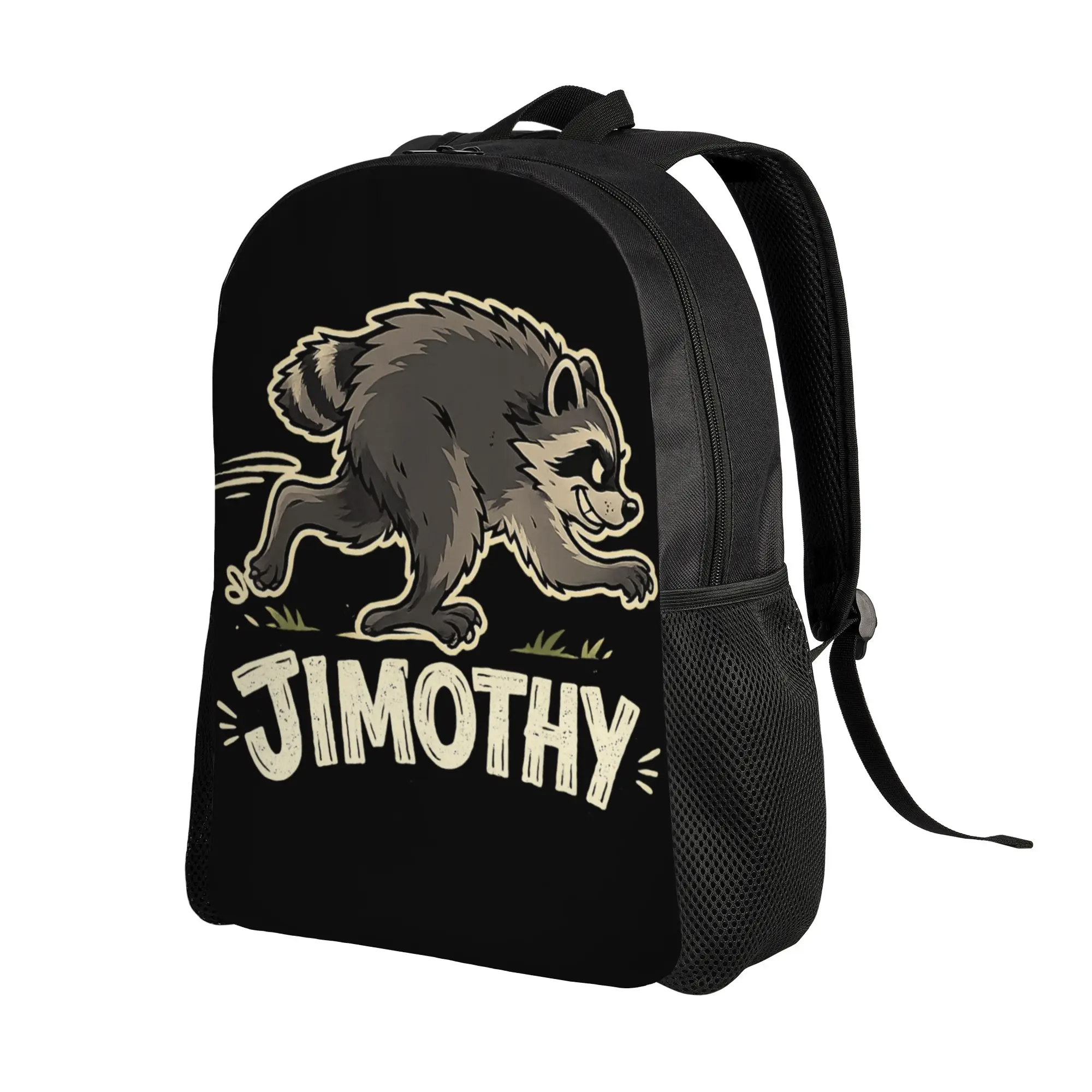Jimothy The Raccoon Seattle Raccoon Backpack  Women Polyester University Backpacks Large Elegant School Bags Rucksack