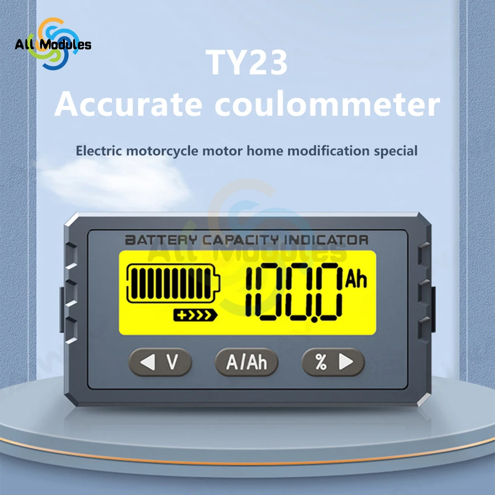 8-120V Digital Battery Capacity Tester Percentage Level Voltage Meter Gauge 12V 24V 48V Battery Power Indicator