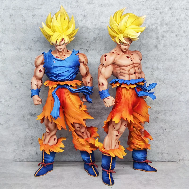 New 30cm Anime Dragon Ball Son Goku Kakarotto Super Saiyan Standing Pose Anime Action Figures Statue Desktop Decoration Gifts