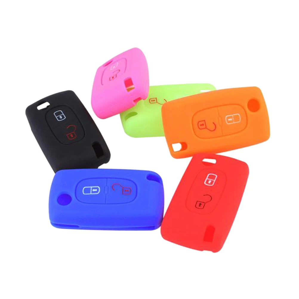 

Car Cover For 307 308 408 Key Container Silicone Key Container Scratchproof Shockproof Durable Red