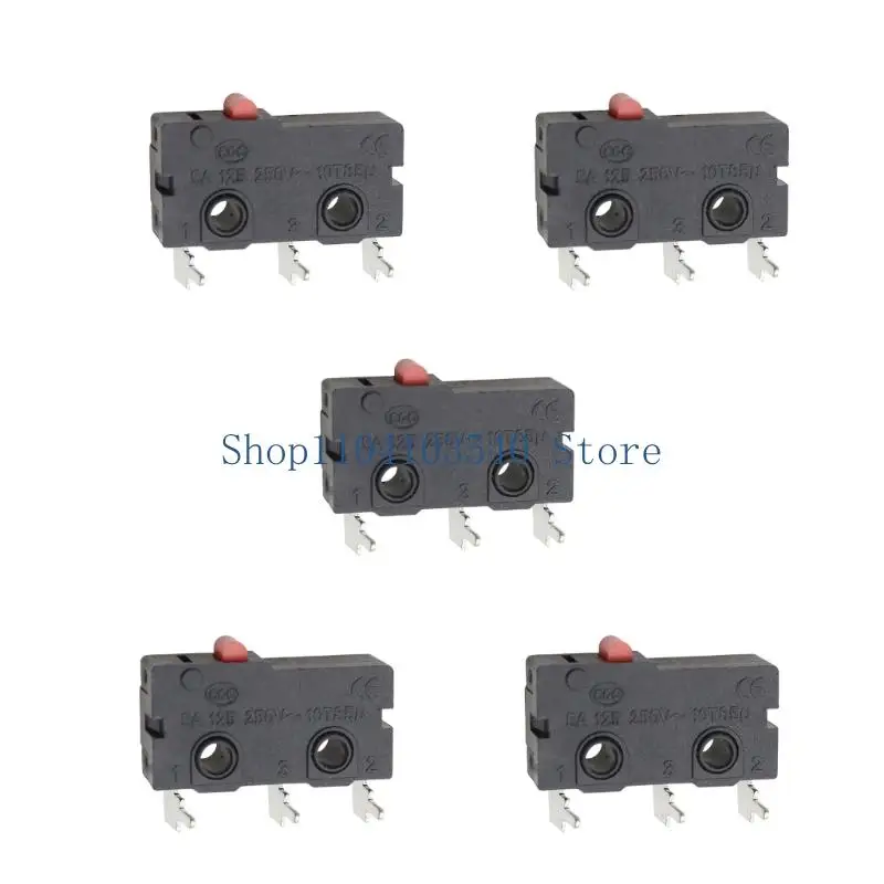02DC Limit Control Microswitch Assembly, KW11 KW12 Contact Button Unit with Black Housing and 5A 125V 250V Rating Body