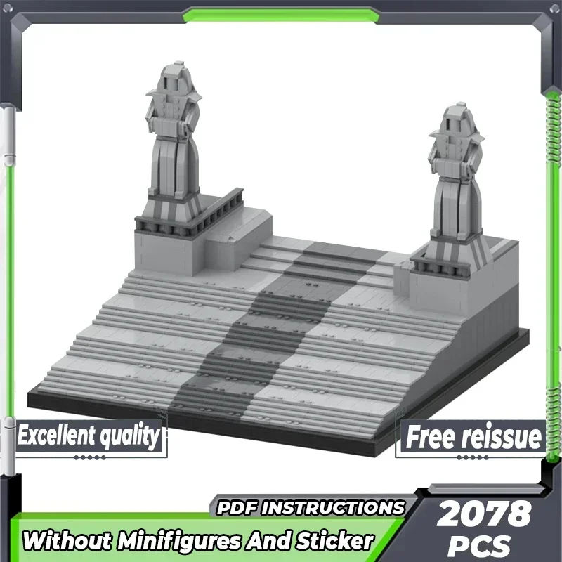 

Модель фильмов со звездами Moc, строительные кирпичи, храмовые входные лестницы, технология, модульные блоки, подарки, рождественские игрушки, наборы «сделай сам», сборка