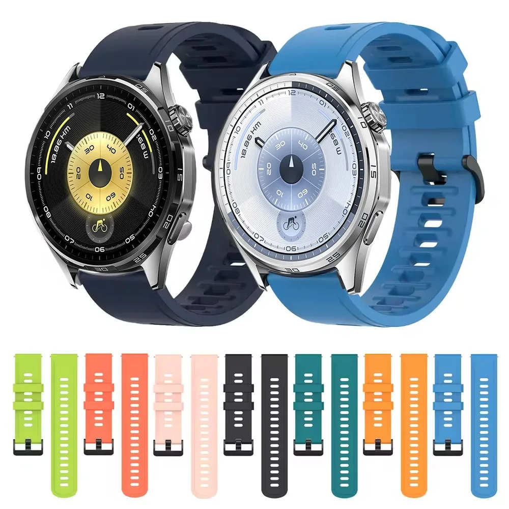 22 مللي متر 20 مللي متر حزام سيليكون رياضي لساعة Amazfit GTS/GTR سامسونج جالاكسي 7 6 5 4 شريط مريح لساعة هواوي 5 GT6-5 46 مللي متر
