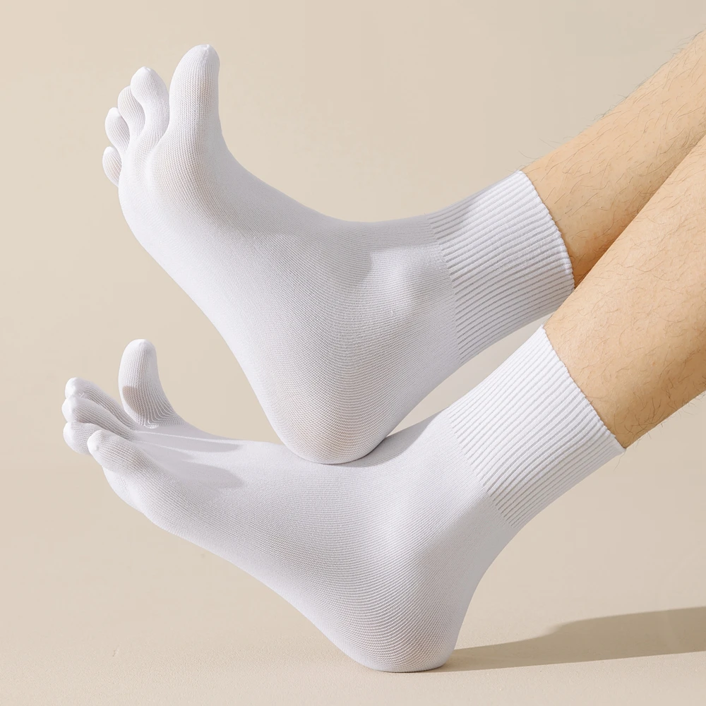 5 Pairs Velvet Five Finger Socks Men Thin Summer Toe Socks Middle Tube Sports Socks with Separate Fingers High Quality