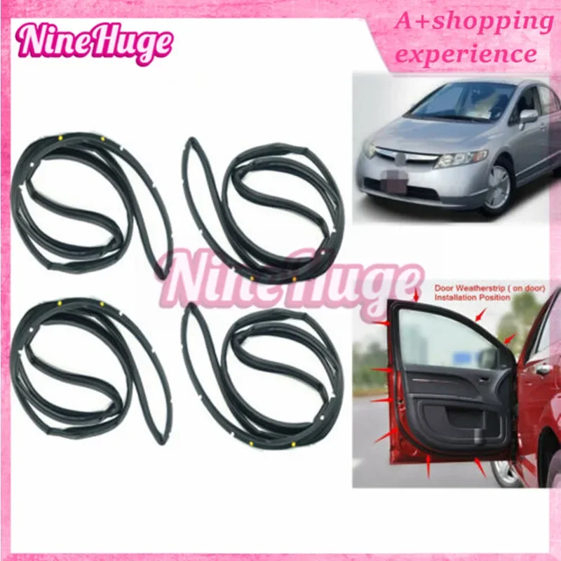 72310-SNA-A01 for Civic 2006-2011 Door Weatherstrip 4P Sllence Opening Gasket on Door 72350-SNA-A01 72810-SNA-A01 72850-SNA-A01