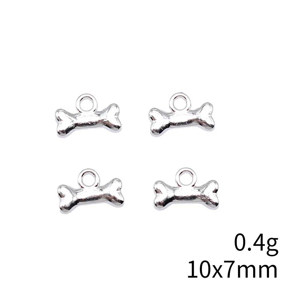 20pcs 10x7mm 5 Colors Dog Bone Charms Zinc Alloy DIY Handmade Jewelry Making Accessories