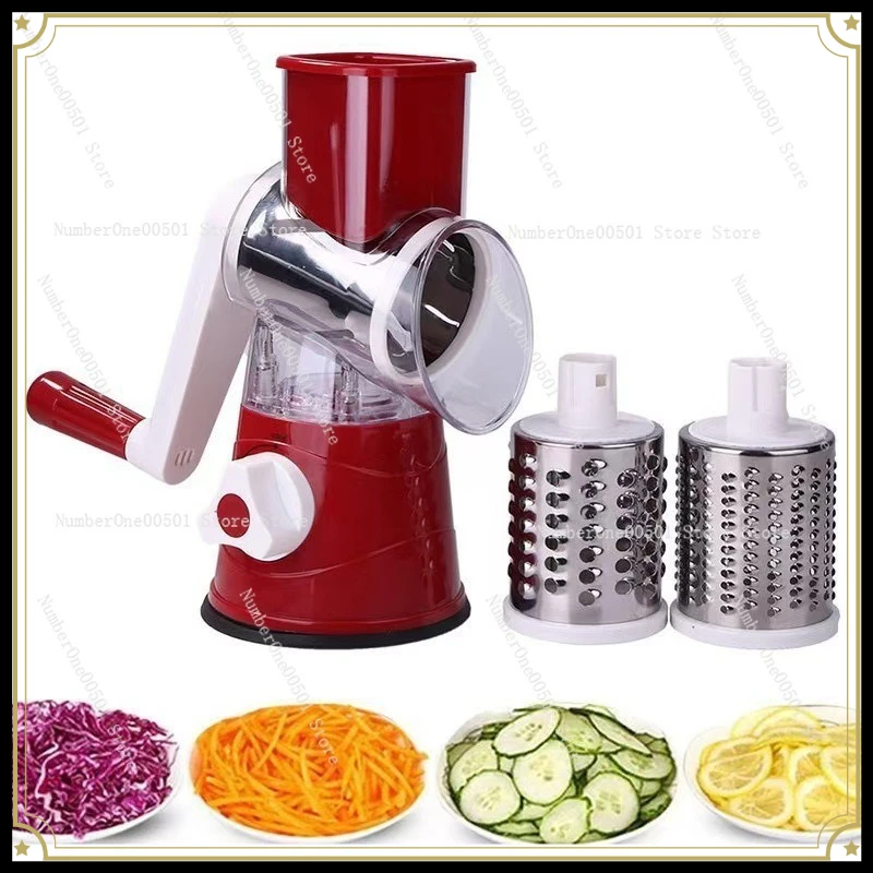 Hand Crank Household Kitchen Multifunctional Roller Vegetable Cutter Grater Potato Slicer Cheese Machine