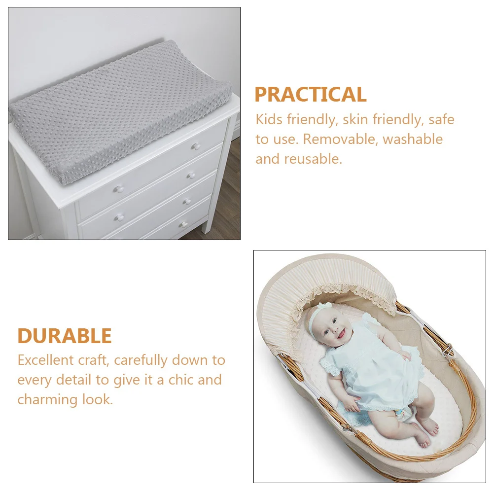 

2Pcs Changing Pad Cover for Baby Polyester Diaper Changing Table Protector Reusable Washable Portable Lightweight Non-Slip
