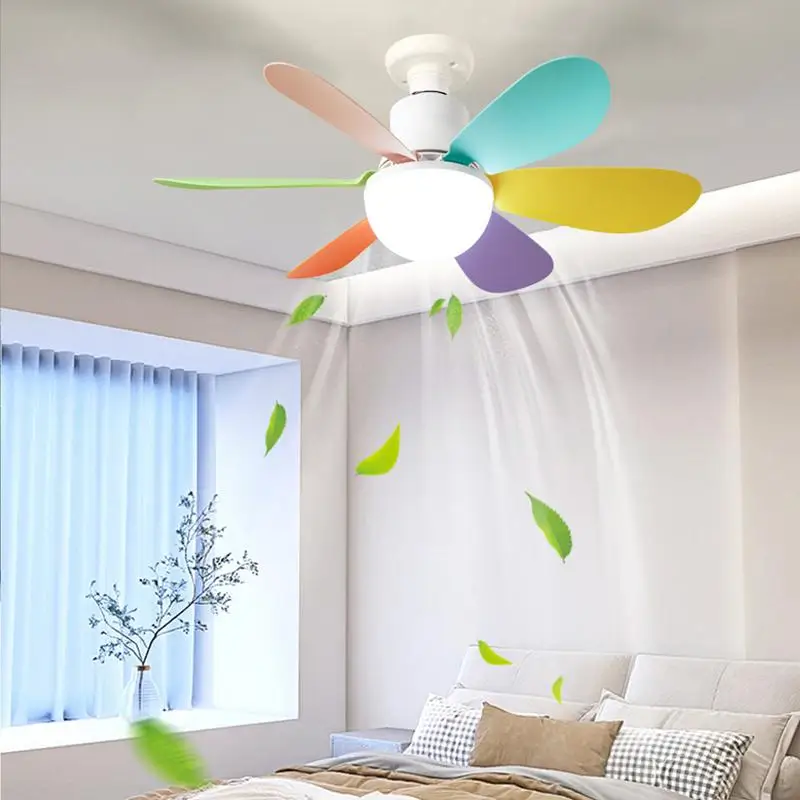 Ceiling Fan With Light 3-Speed Adjustable Flush Mount Socket Fan With Dimmable Light Remote Fan Light For Study Room Living Room