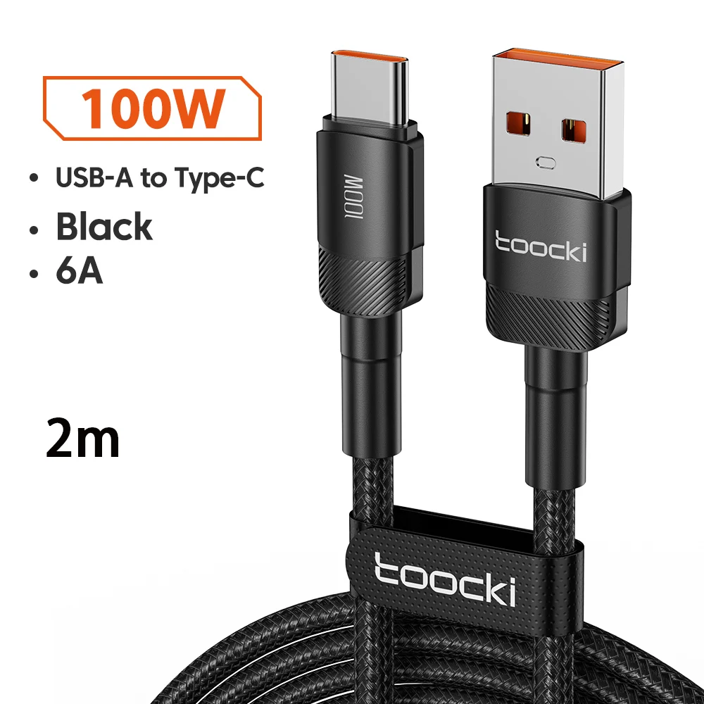 Toocki 6A USB Naar Type C Kabel voor Huawei Xiaomi PD 100W Snel Opladen Oplader USB C Data Cord Quick Charge voor Samsung Oneplus