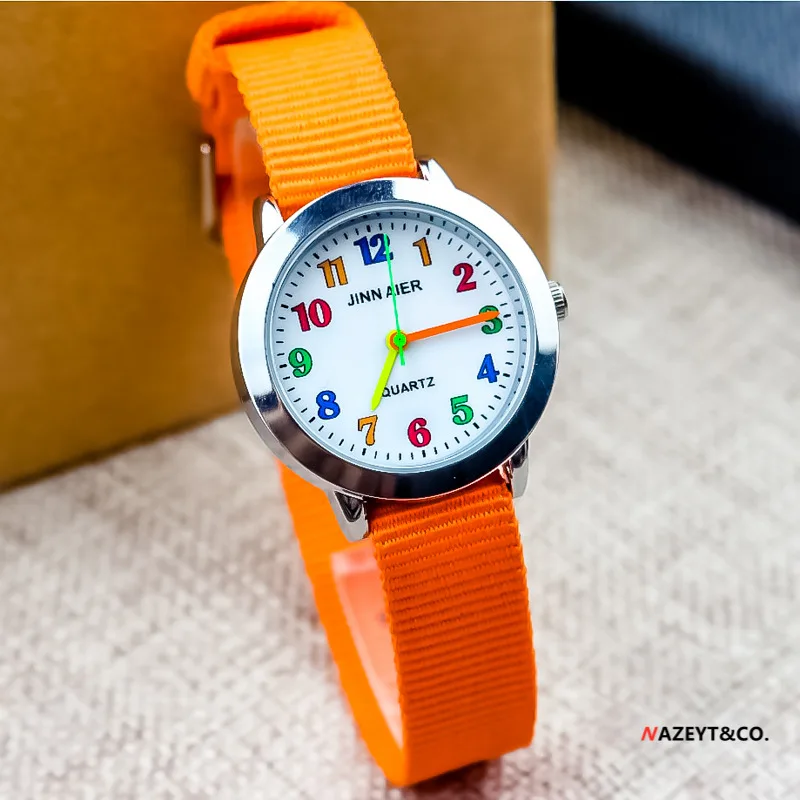 Reloj de dibujos animados para niños, moda coreana, reloj que brilla en la oscuridad, reloj de nailon simple informal para escuela primaria