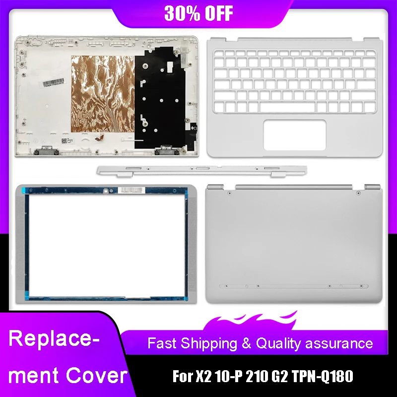 New Laptop LCD Back Cover For HP X2 10-P 210 G2 TPN-Q180 Front Bezel Palmrest Upper Bottom Base Case Hinge Cover Rear Lid Silver