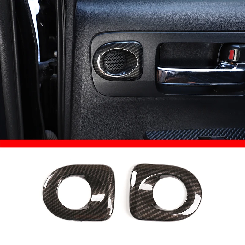 

Car Interior ABS Carbon Fiber Rear Door Speaker Cover Horn Decorative Frame for Toyota Tundra 2007-2021 Car Accessories